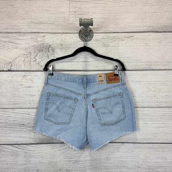 Levi's Women's 501 Light Wash Distressed High Waisted Denim Shorts Size 30 - Picture 7 of 10